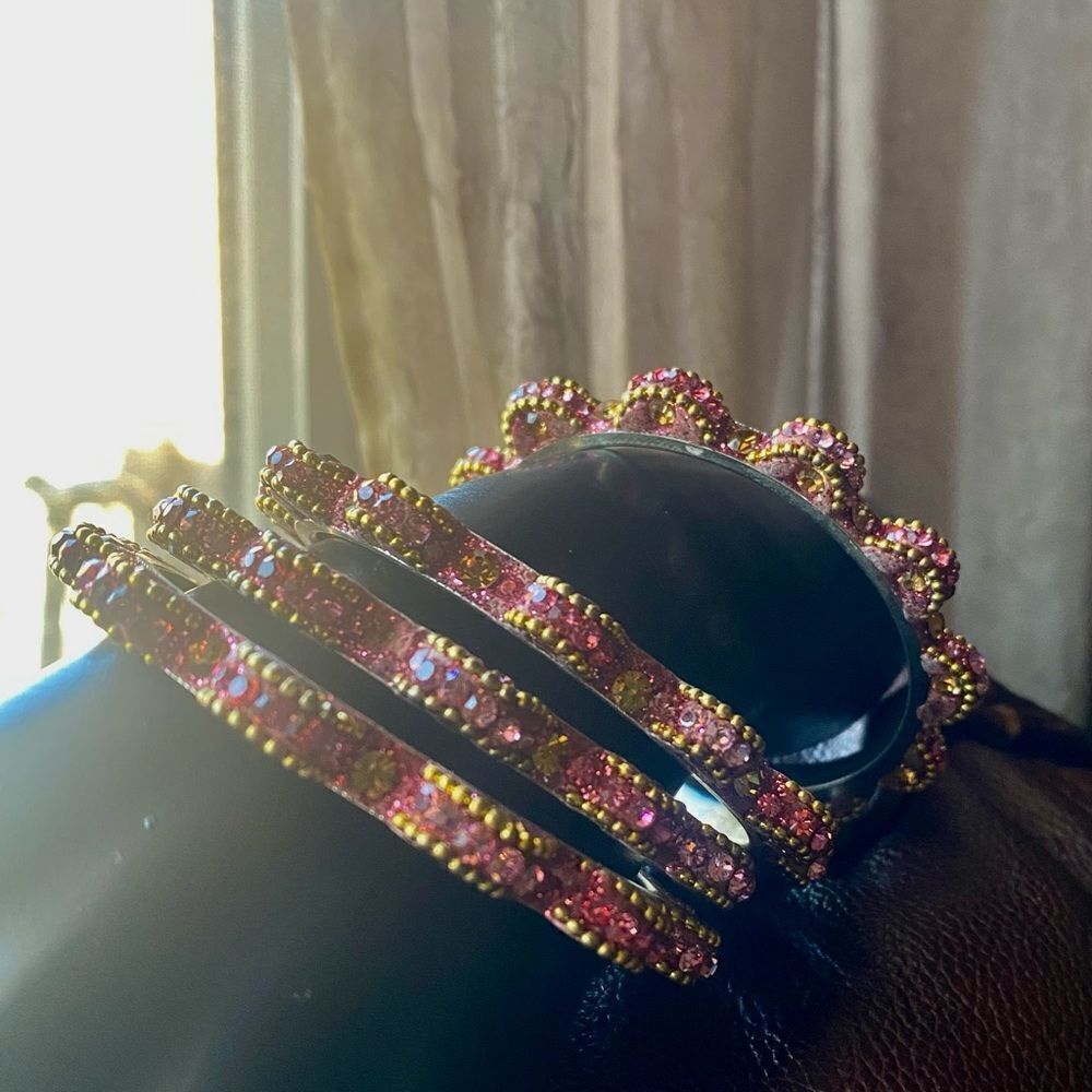 Vintage Pink Rhinestone Bracelets (4)